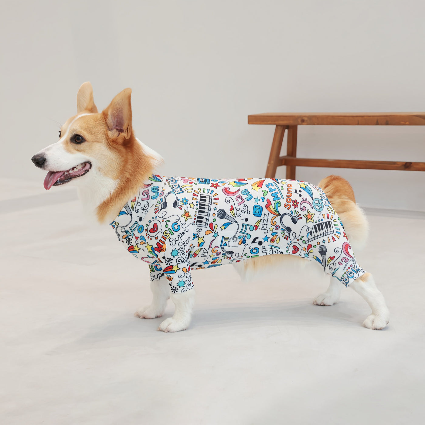 【新入荷】カラフルロンパース 胴長・短足わんちゃん向け