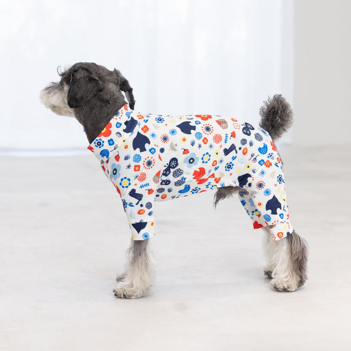 ミーシャページ　ダックスフンド　犬服　わんこ服　ロンパース Buzz Factory バズファクトリー カラフルロンパース 北欧ポップ 日本製