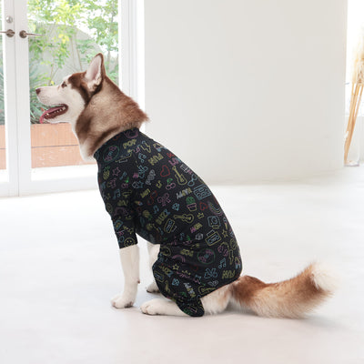 【新入荷】カラフルロンパース ブラックアート