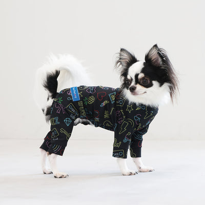 【新入荷】カラフルロンパース ブラックアート